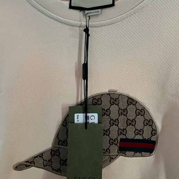 Gucci sweatshirt/crewneck, size small, cream/ light salmon colour - Picture 5 of 13